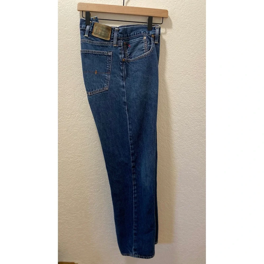 Polo Ralph Lauren Hampton Straight Mens Jeans Dark Wash Blue Denim